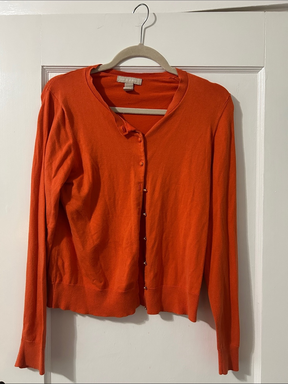 Banana Republic Bright Orange Button-Up Cardigan